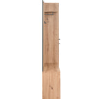Flavia - Vestiaire 2 Portes avec Miroir Effet Chêne 122 cm - Gris Anthracite