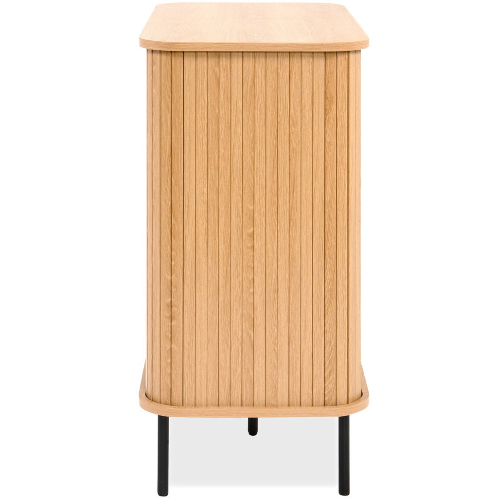 Sora - Buffet 2 Portes Effet Chêne 80 cm - Bois Clair