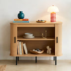 Sora - Buffet 2 Portes Effet Chêne 80 cm - Bois Clair