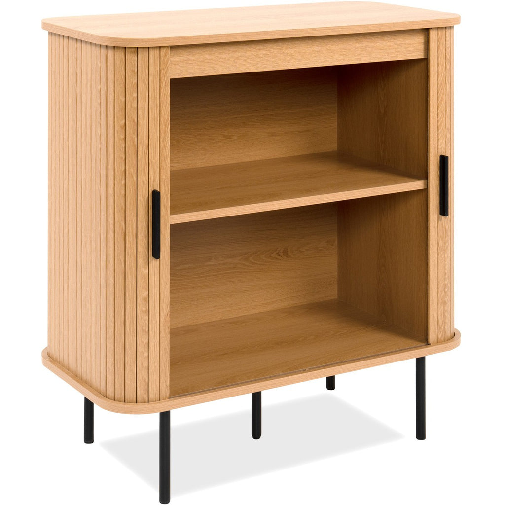Sora - Buffet 2 Portes Effet Chêne 80 cm - Bois Clair