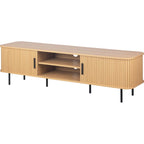 Sora - Meuble TV 2 Portes 2 Niches Effet Chêne 160 cm - Bois Clair