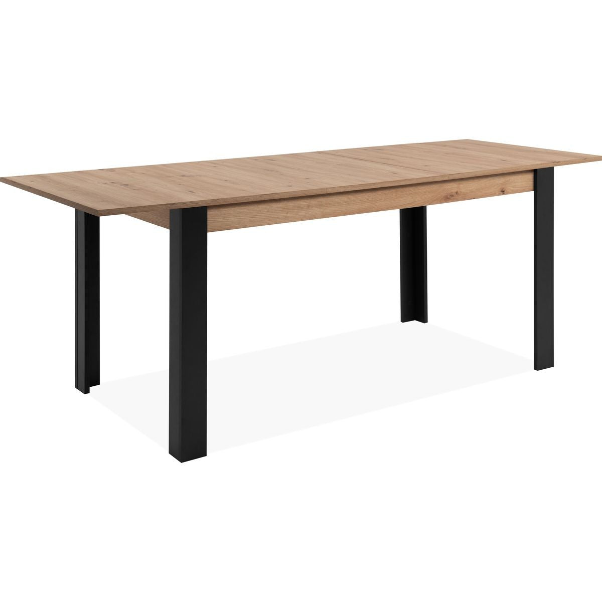 Ted - Udtrækkeligt Spisebord - Egetræslook - Sort