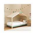 Charly - Lit Cabane 90x190 en Pin Massif avec Sommier - Vert