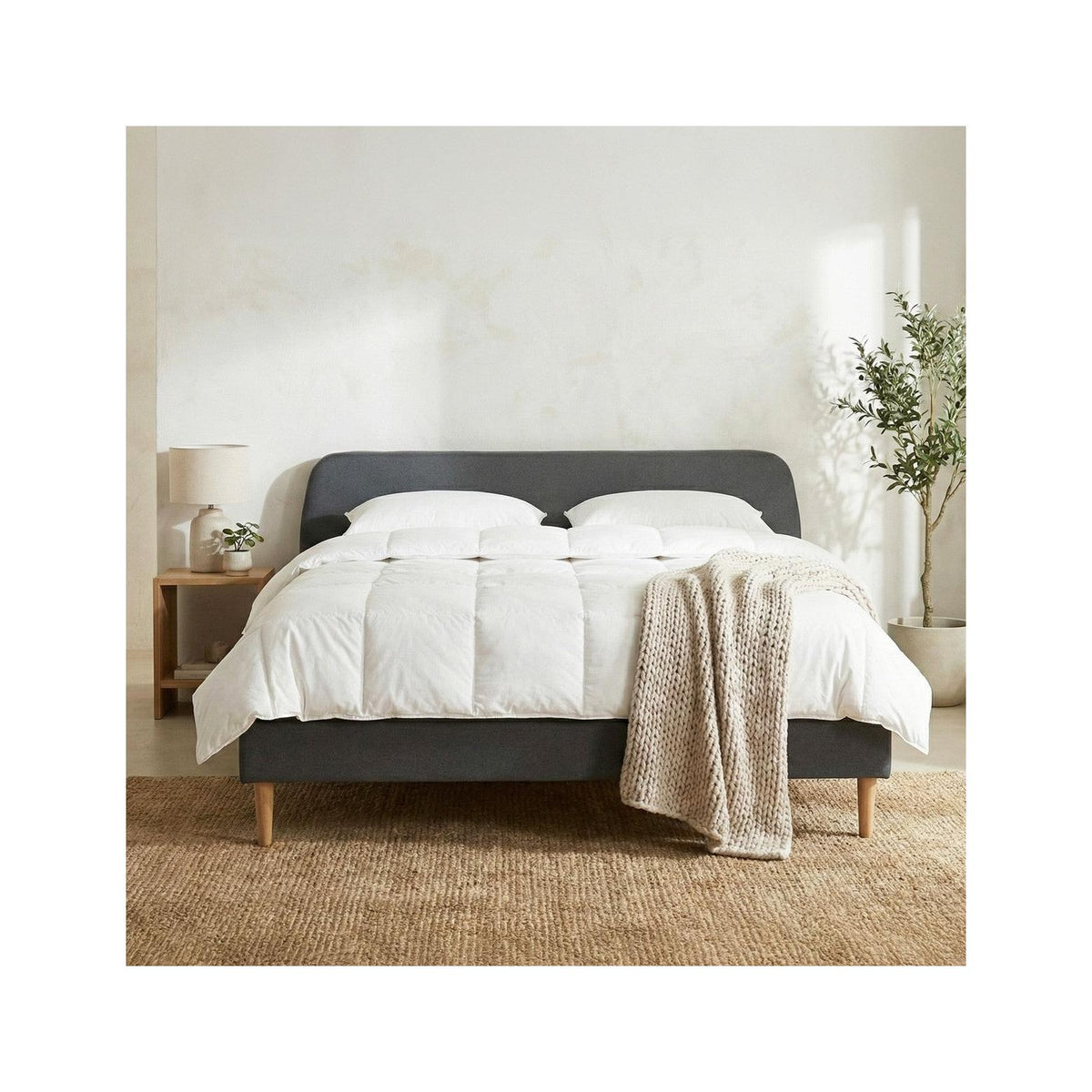 Gaby - Lit Adulte Scandinave 180x200 - Gris Foncé