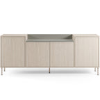 Amos - Buffet 4 Portes Décor Chêne Clair 200 cm - Vert