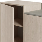 Amos - Buffet 4 Portes Décor Chêne Clair 200 cm - Vert