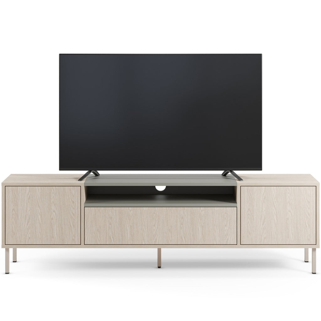Amos - Meuble TV 3 Portes Chêne Clair 180 cm - Vert