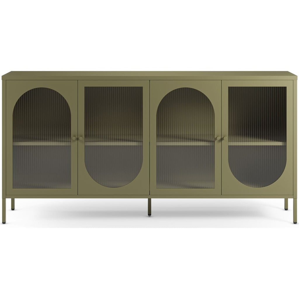 Ysia - Buffet 4 Portes en Métal 160 cm - Vert