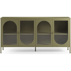 Ysia - Buffet 4 Portes en Métal 160 cm - Vert