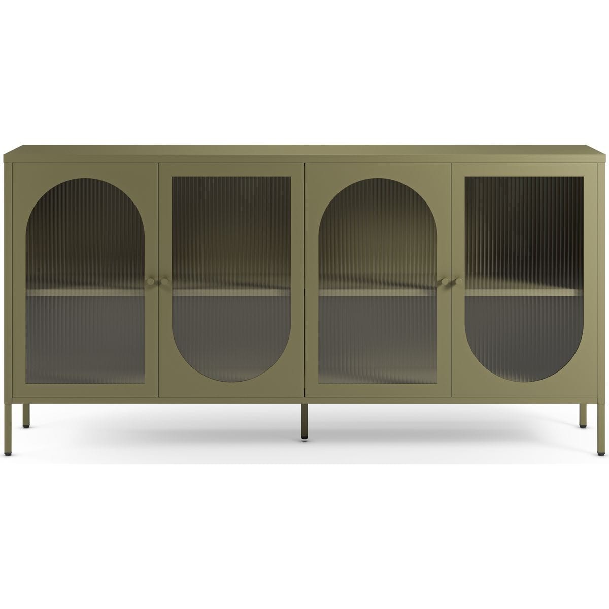 Ysia - Buffet 4 Portes en Métal 160 cm - Vert