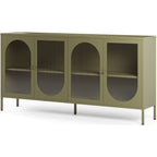Ysia - Buffet 4 Portes en Métal 160 cm - Vert