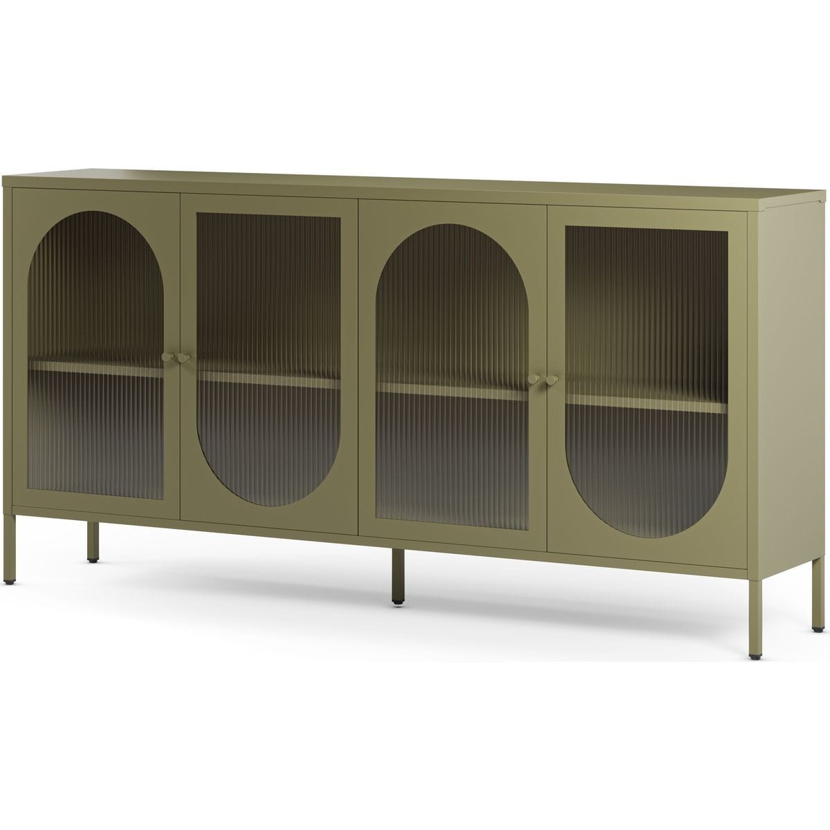 Ysia - Buffet 4 Portes en Métal 160 cm - Vert