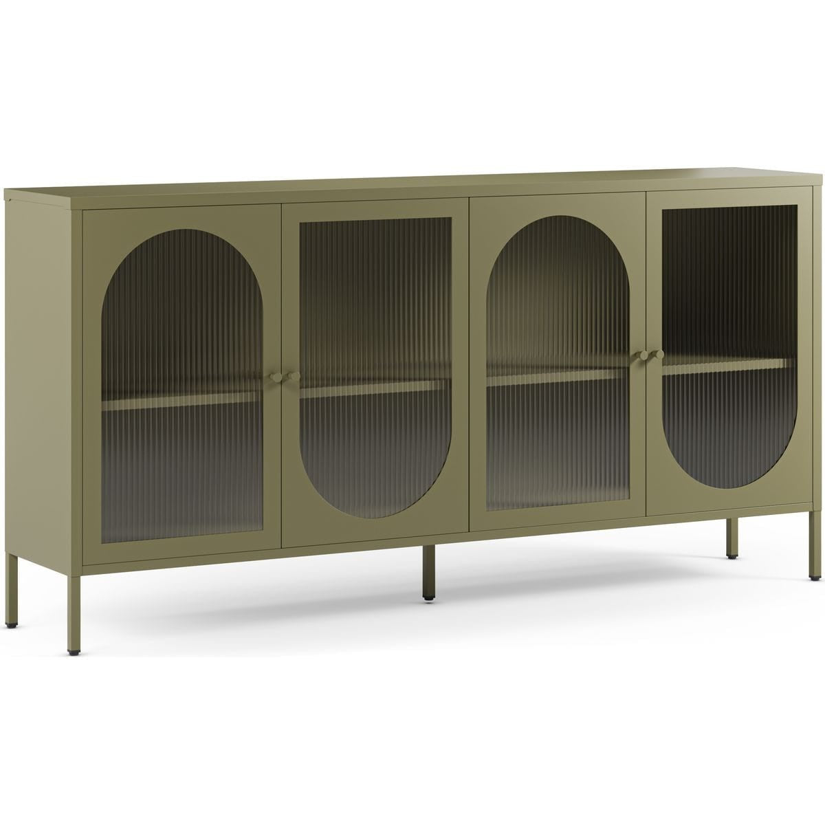 Ysia - Buffet 4 Portes en Métal 160 cm - Vert