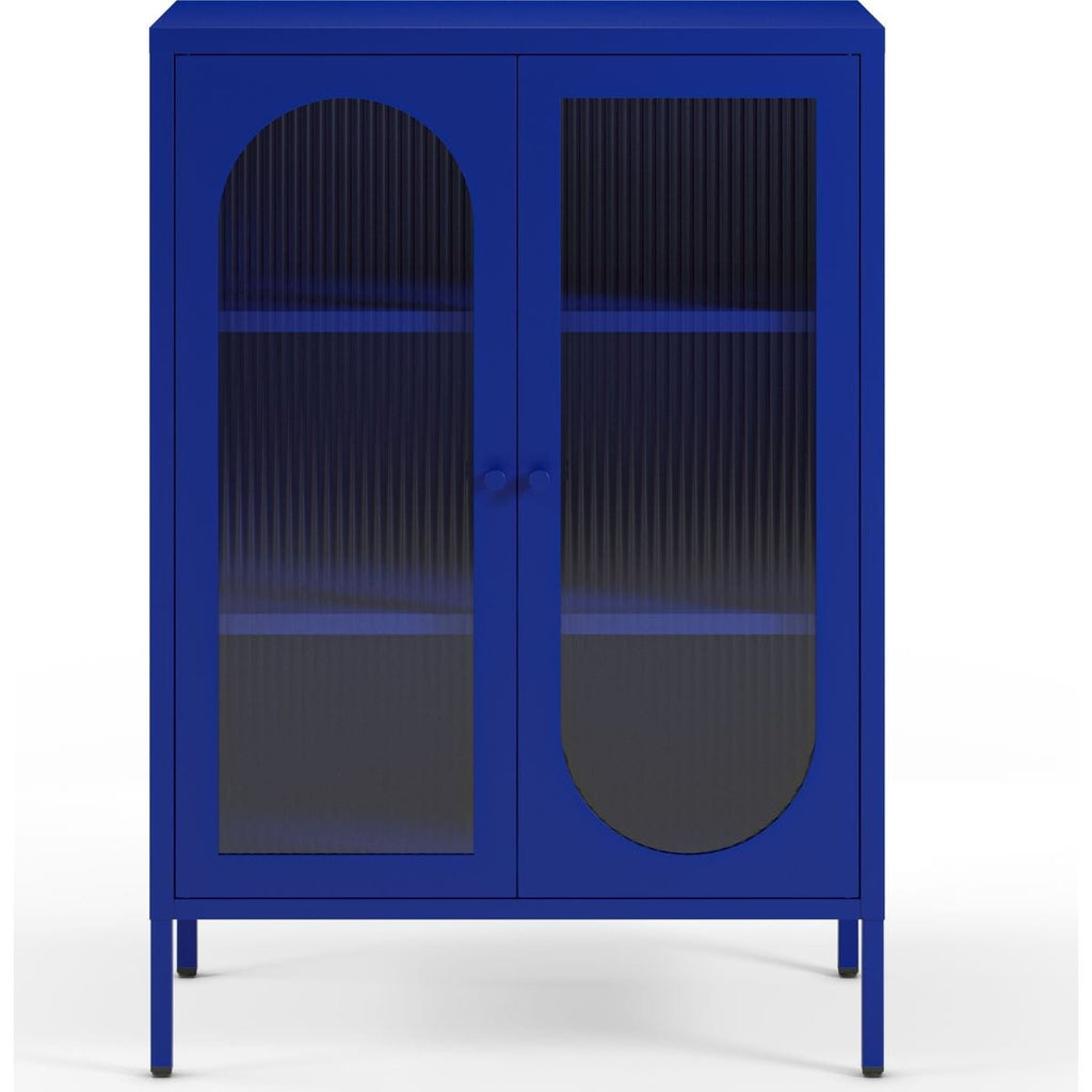 Ysia - Buffet 2 Portes en Métal 70 cm - Bleu Électrique
