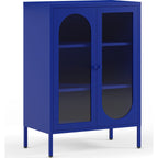 Ysia - Buffet 2 Portes en Métal 70 cm - Bleu Électrique
