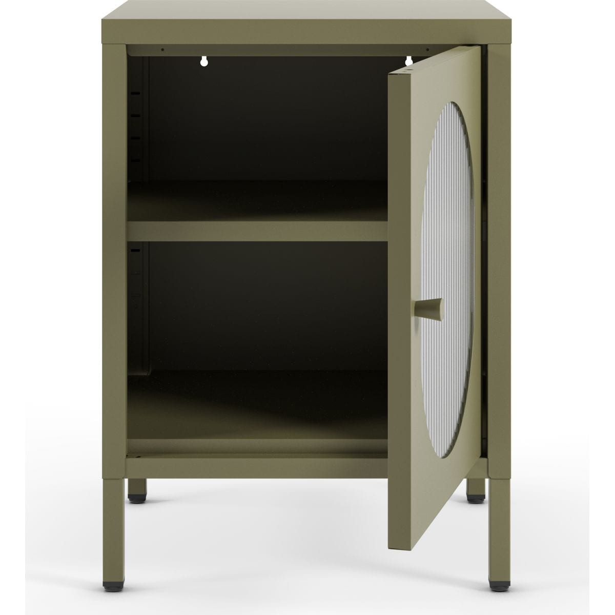 Ysia - Table de Chevet 1 Porte en Métal 40 cm - Vert