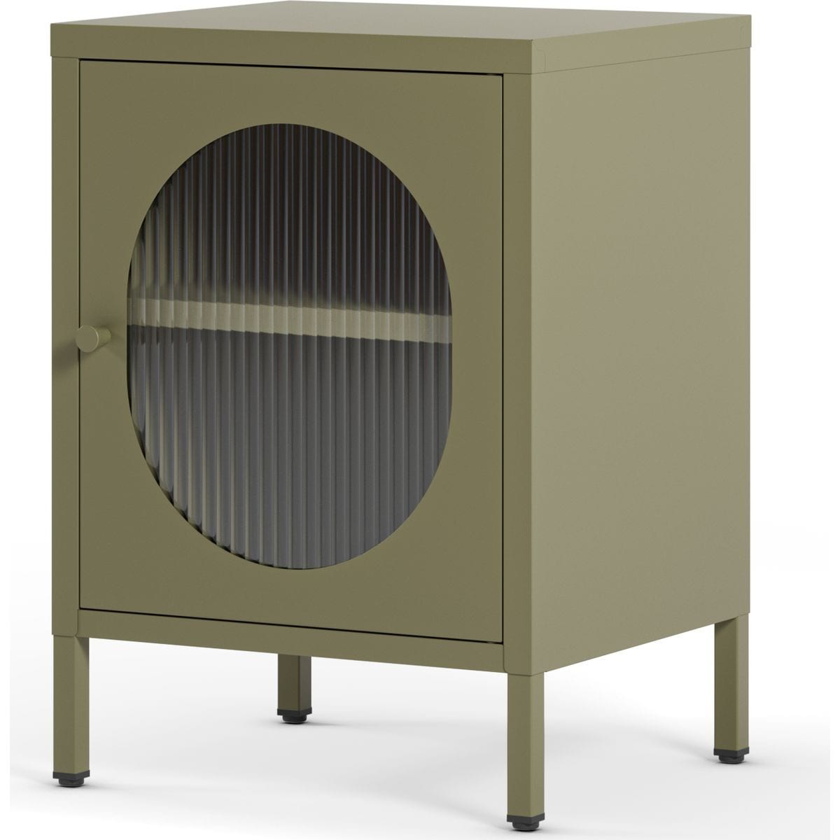 Ysia - Table de Chevet 1 Porte en Métal 40 cm - Vert