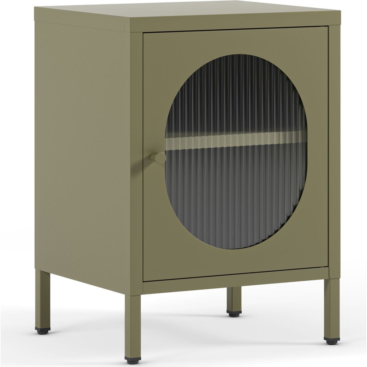 Ysia - Table de Chevet 1 Porte en Métal 40 cm - Vert