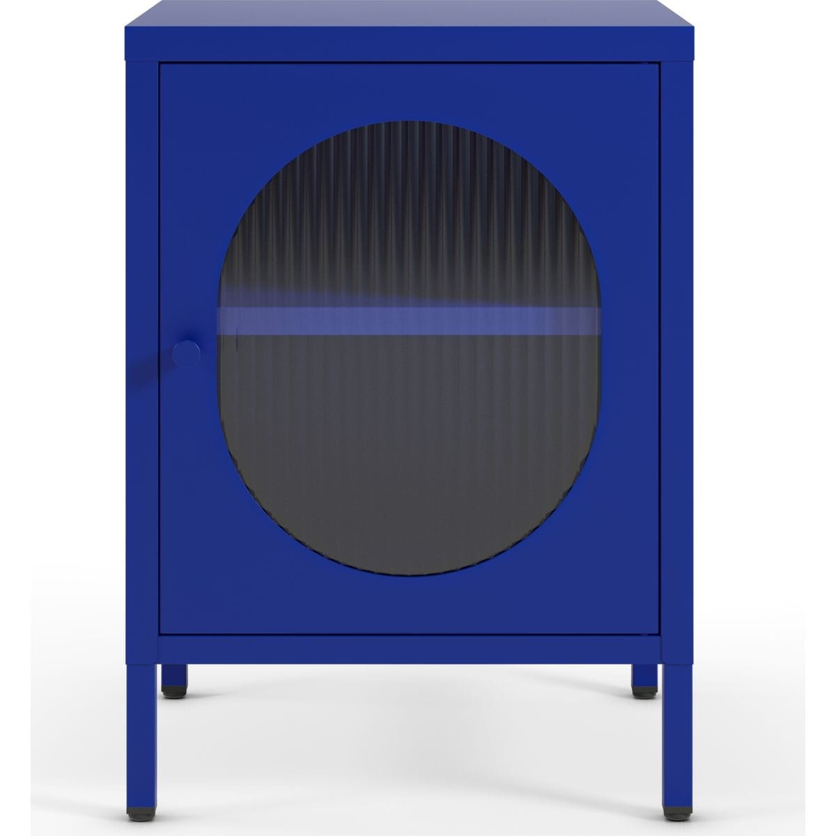 Ysia - Table de Chevet 1 Porte en Métal 40 cm - Bleu Électrique