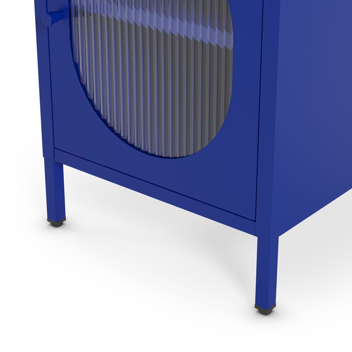 Ysia - Table de Chevet 1 Porte en Métal 40 cm - Bleu Électrique