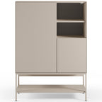 Zara - Buffet Haut 2 Portes 2 Niches 90 cm - Beige