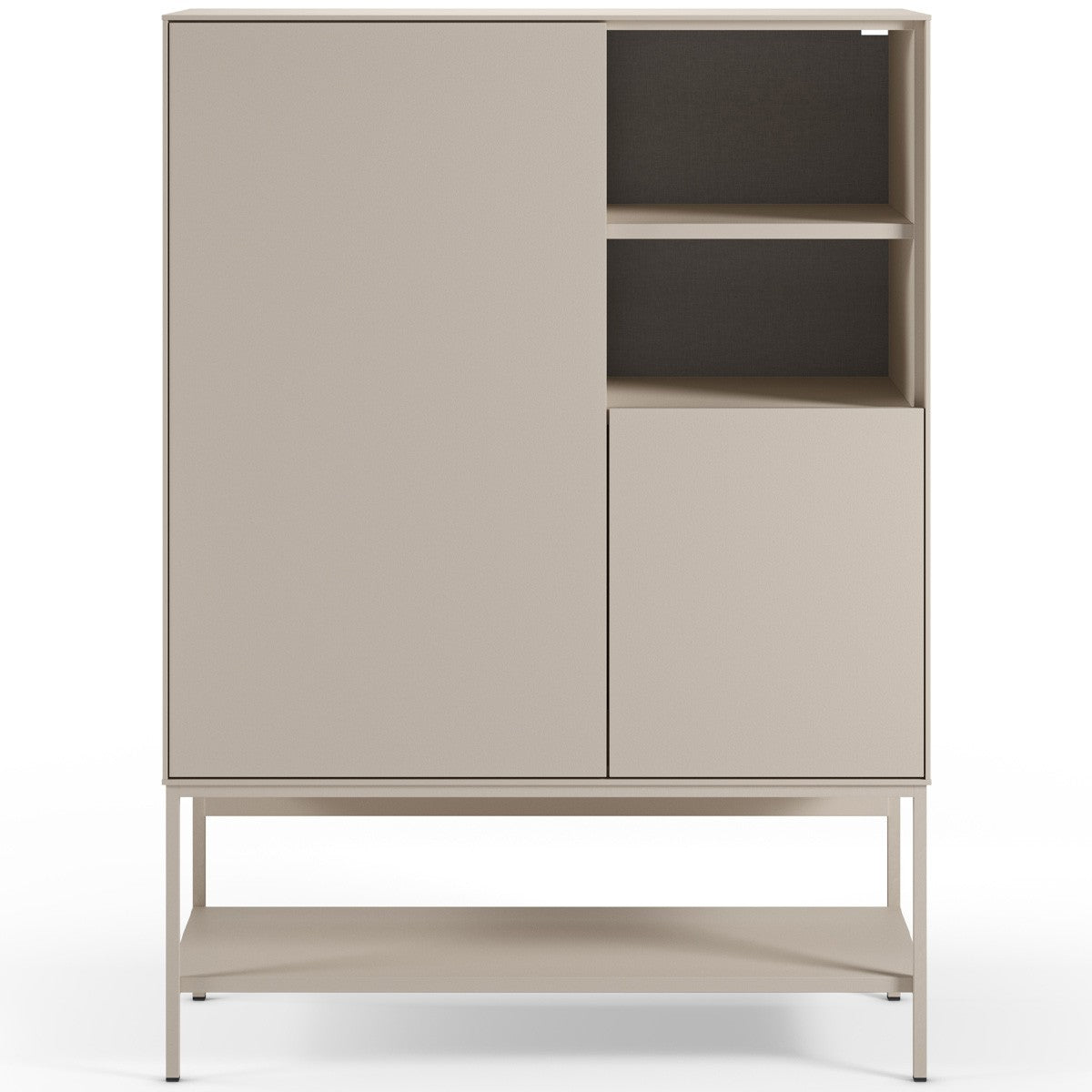 Zara - Buffet Haut 2 Portes 2 Niches 90 cm - Beige