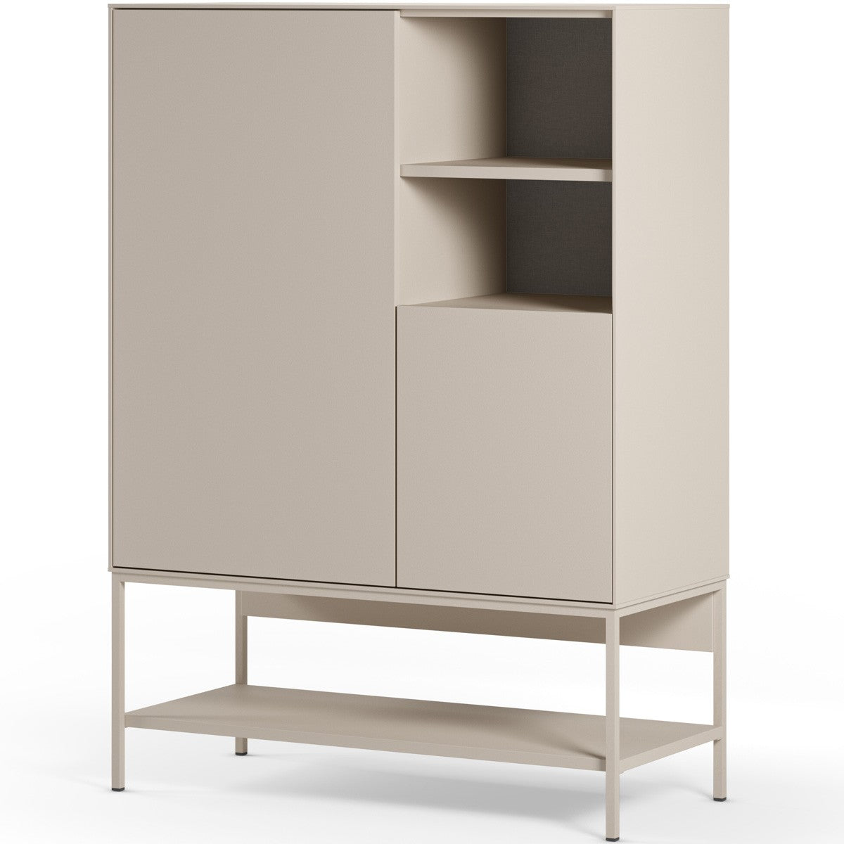 Zara - Buffet Haut 2 Portes 2 Niches 90 cm - Beige