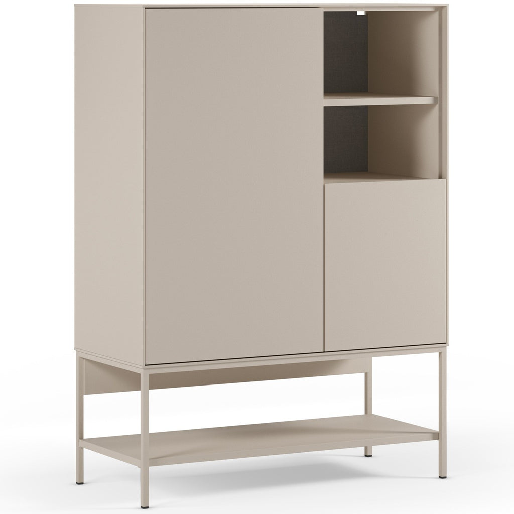 Zara - Buffet Haut 2 Portes 2 Niches 90 cm - Beige