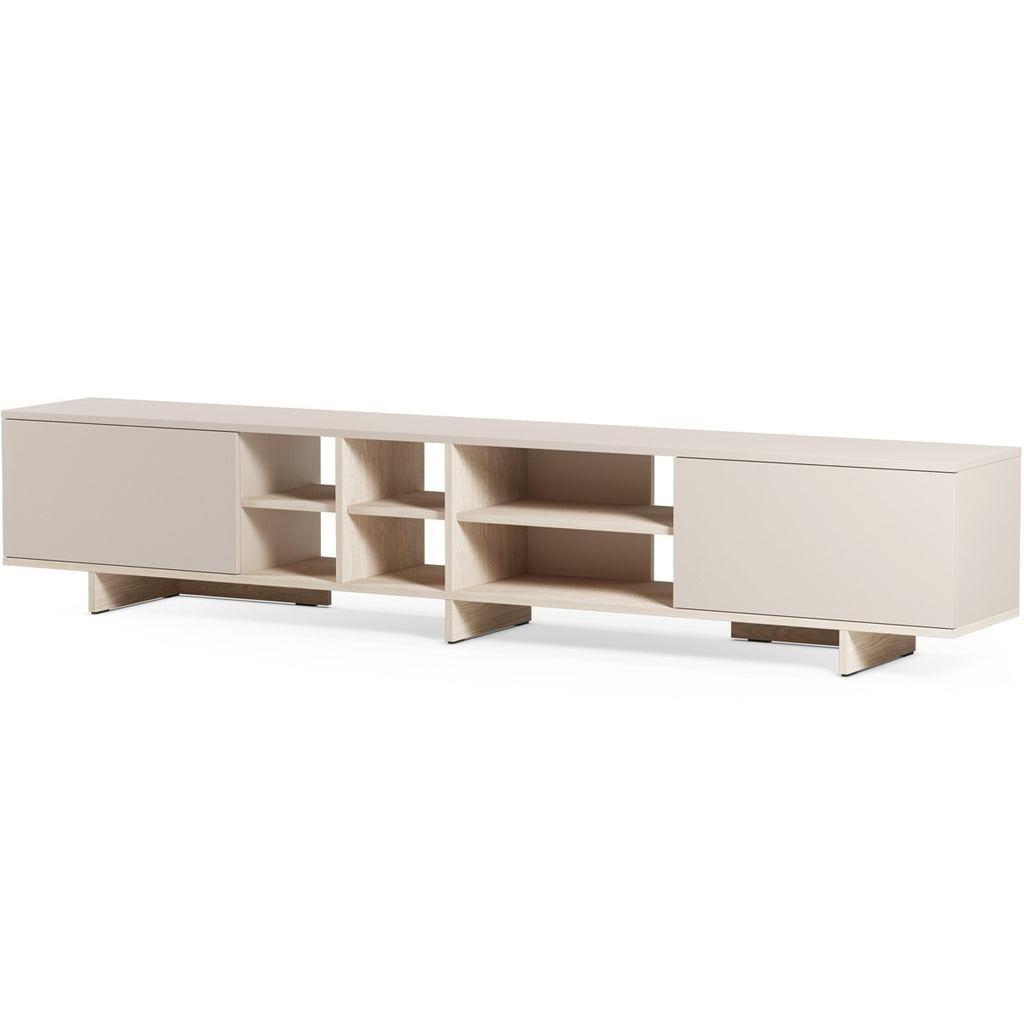 Alicia - Meuble TV 2 Portes Décor Chêne Clair 230 cm - Beige