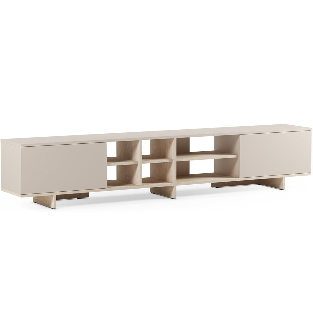 Alicia - Meuble TV 2 Portes Décor Chêne Clair 230 cm - Beige