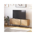 Ingo - Meuble TV 3 Portes Décor Chêne et Vert 140 cm - Bois