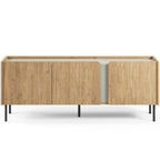Ingo - Meuble TV 3 Portes Décor Chêne et Vert 140 cm - Bois