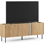 Ingo - Meuble TV 3 Portes Décor Chêne et Vert 140 cm - Bois