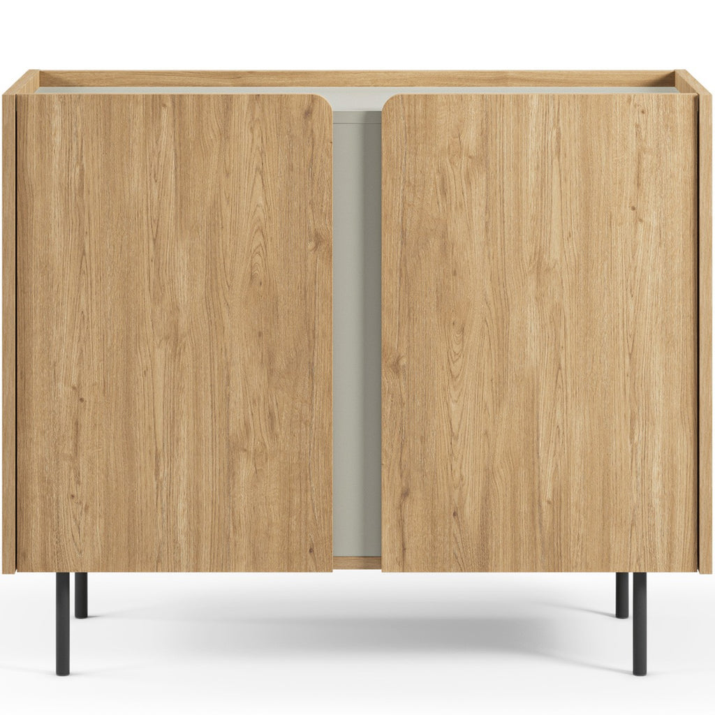 Ingo - Buffet 2 Portes Décor Chêne et Vert 100 cm - Bois