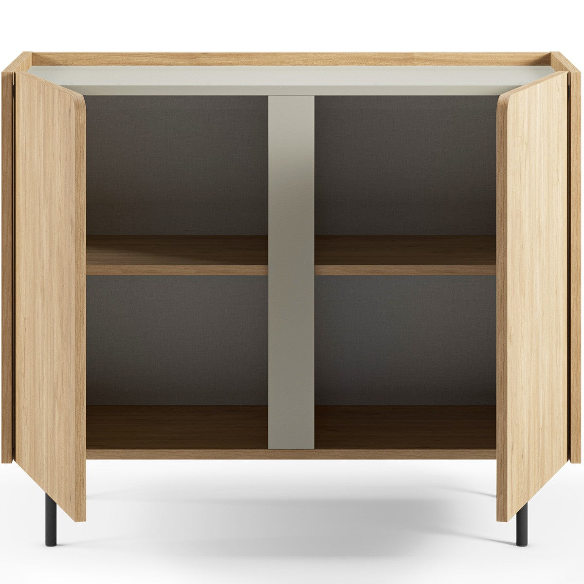 Ingo - Buffet 2 Portes Décor Chêne et Vert 100 cm - Bois