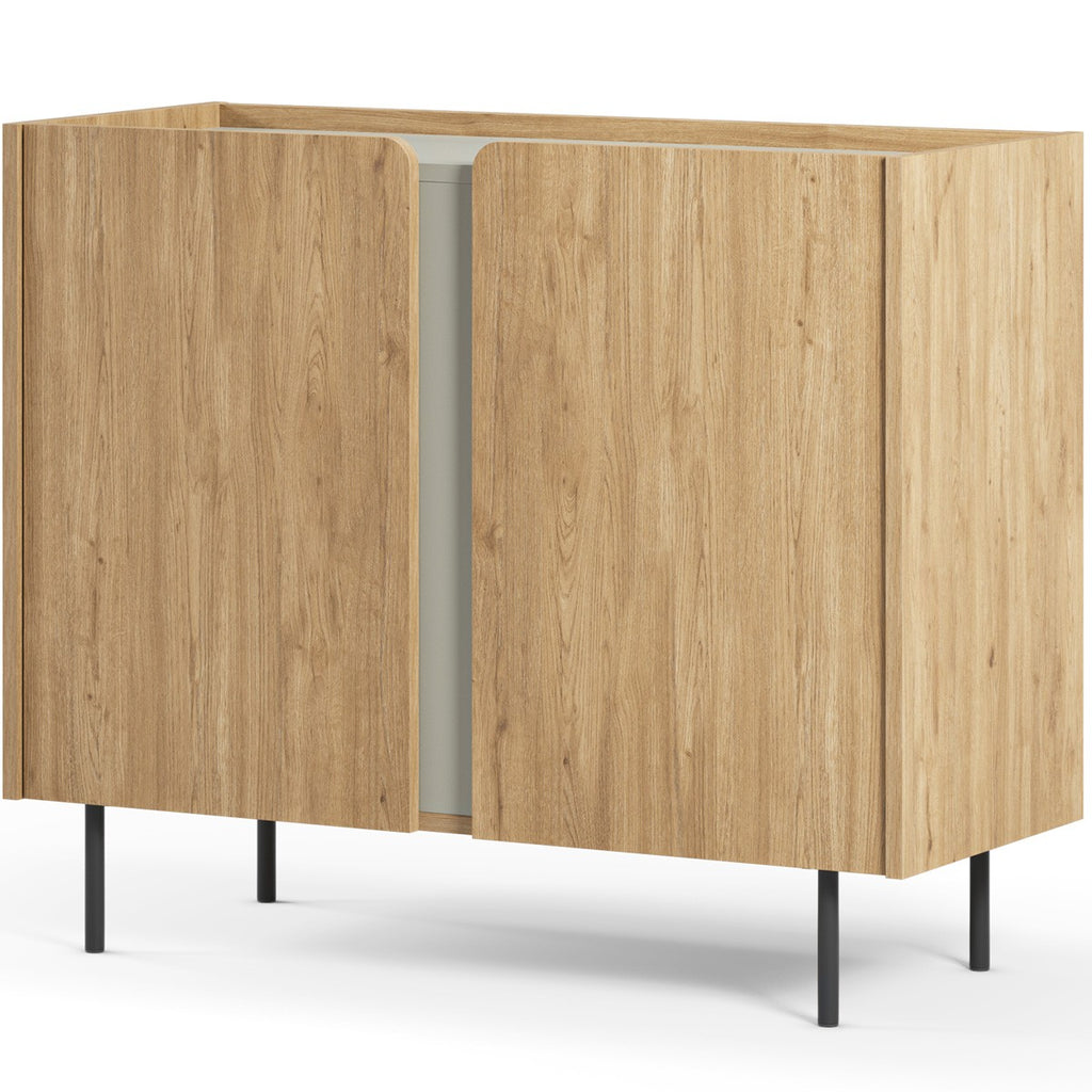 Ingo - Buffet 2 Portes Décor Chêne et Vert 100 cm - Bois