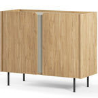 Ingo - Buffet 2 Portes Décor Chêne et Vert 100 cm - Bois
