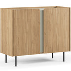 Ingo - Buffet 2 Portes Décor Chêne et Vert 100 cm - Bois