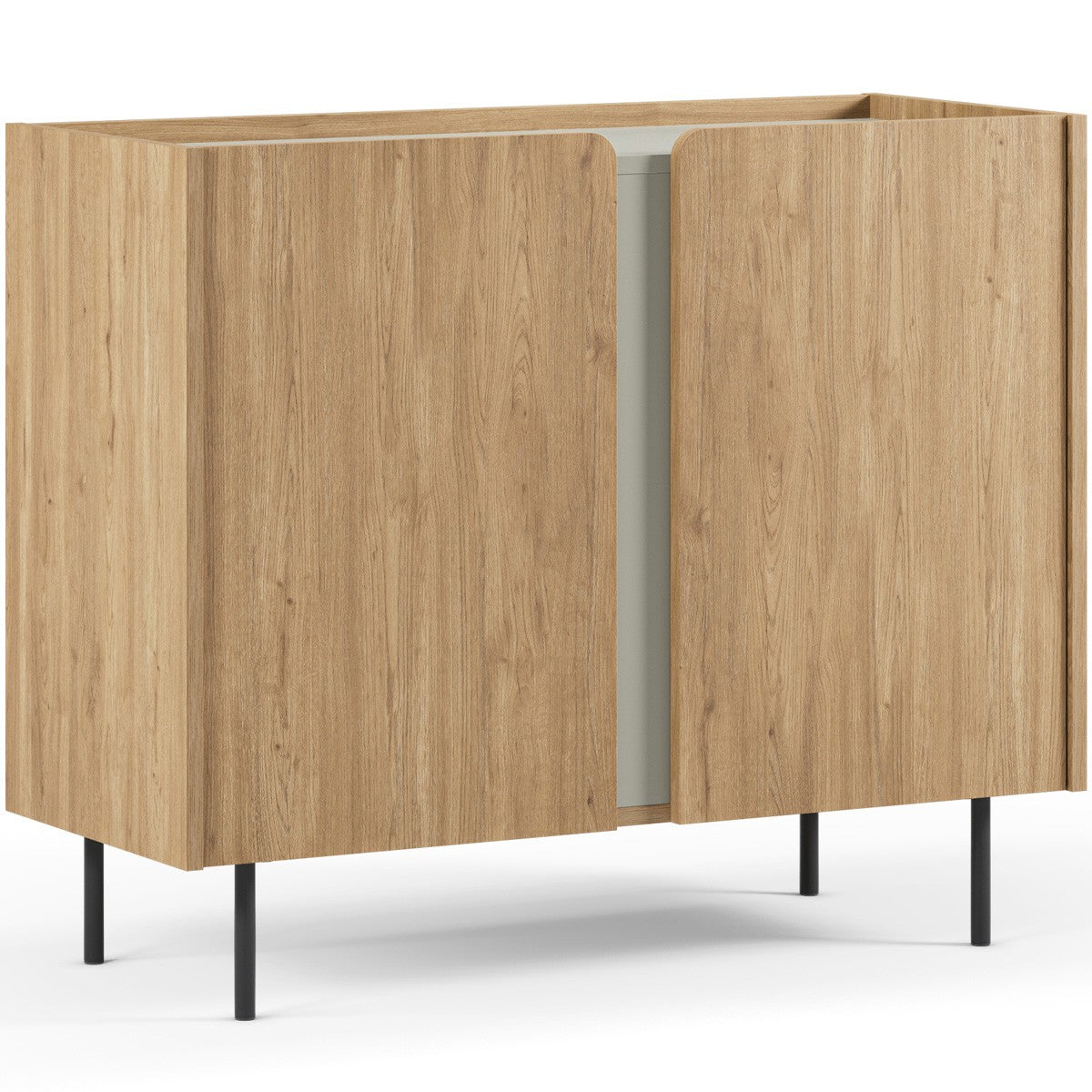 Ingo - Buffet 2 Portes Décor Chêne et Vert 100 cm - Bois