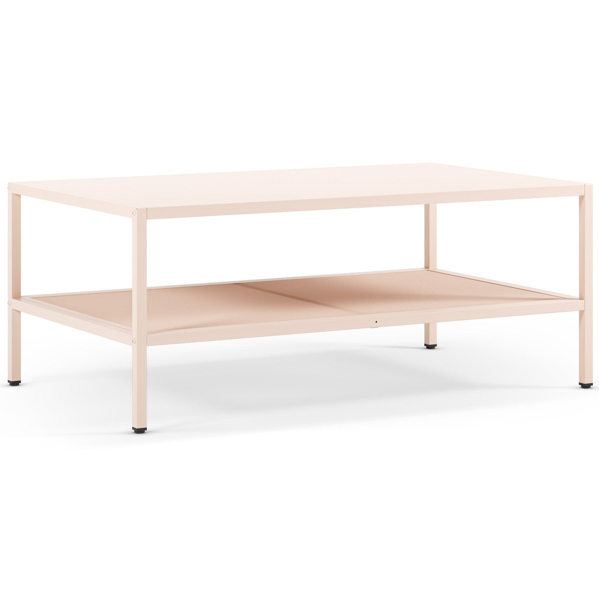 Ysia - Table Basse en Métal 100 x 60 cm - Rose Blush