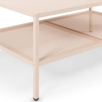 Ysia - Table Basse en Métal 100 x 60 cm - Rose Blush