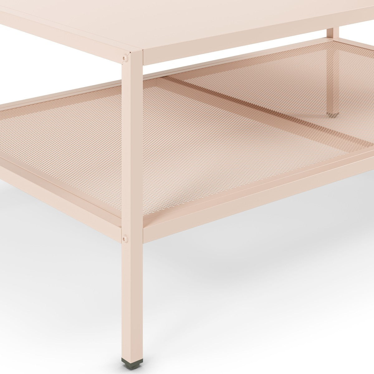 Ysia - Table Basse en Métal 100 x 60 cm - Rose Blush