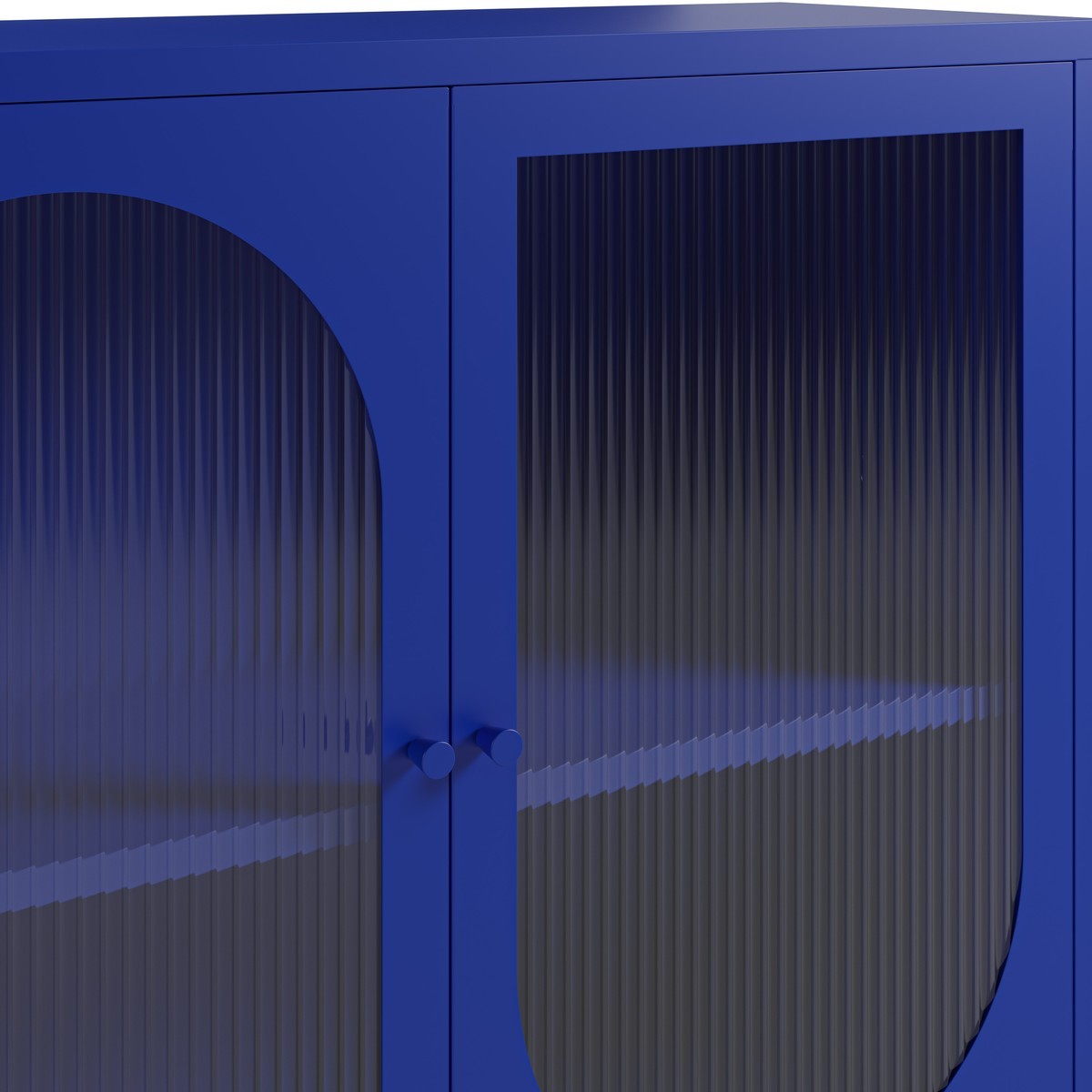 Ysia - Buffet 4 Portes en Métal 160 cm - Bleu Électrique