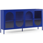 Ysia - Buffet 4 Portes en Métal 160 cm - Bleu Électrique