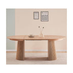 Ada - Table à Manger Ronde Extensible en 4 à 8 Personnes - 120/200 cm - Bois