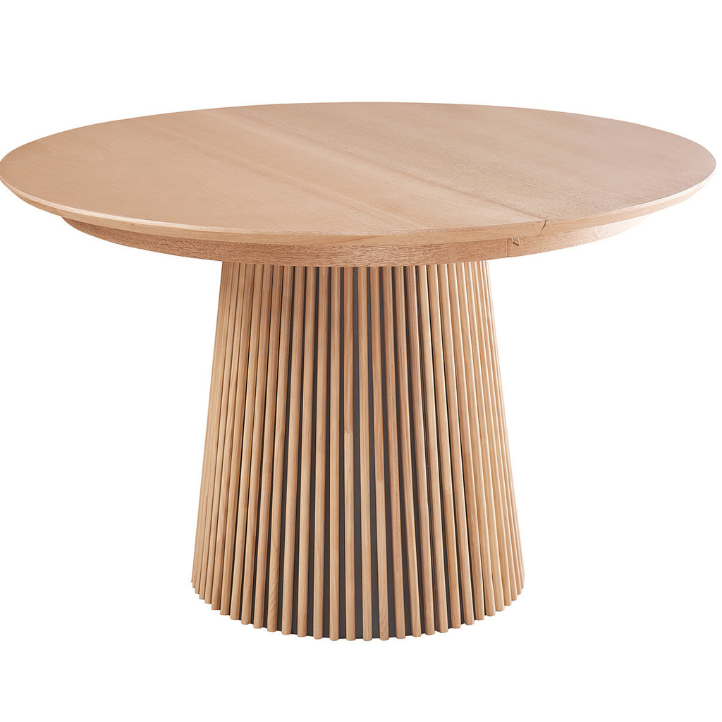 Ada - Table à Manger Ronde Extensible en 4 à 8 Personnes - 120/200 cm - Bois