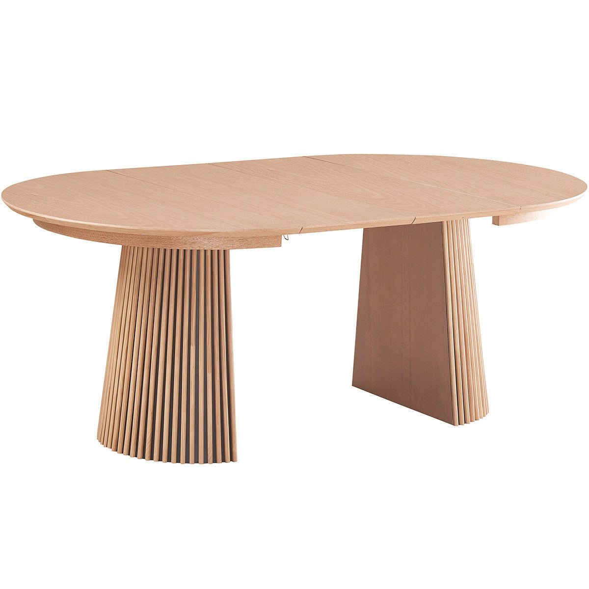 Ada - Table à Manger Ronde Extensible en 4 à 8 Personnes - 120/200 cm - Bois