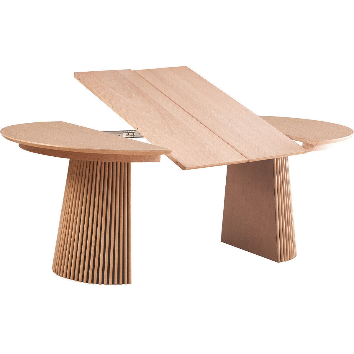 Ada - Table à Manger Ronde Extensible en 4 à 8 Personnes - 120/200 cm - Bois