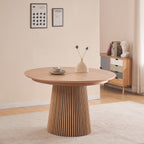 Ada - Table à Manger Ronde Extensible en 4 à 8 Personnes - 120/200 cm - Bois