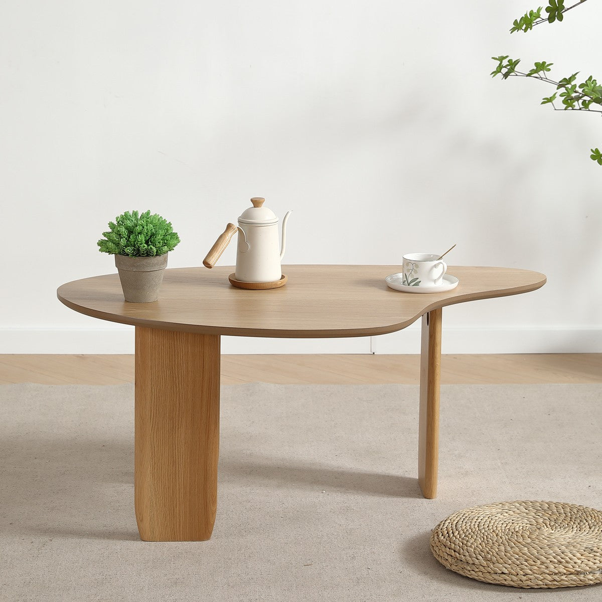 Aria - Table Basse Organique en 100 cm - Bois